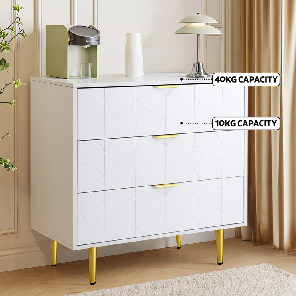 Artiss 3 Chest of Drawers Lowboy Cabinet White