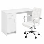 Artiss Office Desk and Chair Set 100cm Computer Desk PU Leather Office Chair