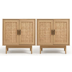 Artiss 2x Buffet Sideboard Cabinet Rattan Cupboard 2 Doors Storage Pantry BRIONY