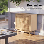 Artiss 2x Buffet Sideboard Cabinet Rattan Cupboard 2 Doors Storage Pantry BRIONY