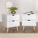 Artiss 2X Bedside Table 2 Drawers - BODEN White