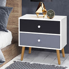 Artiss Bedside Table 2 Drawers - BONDS White