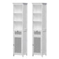 Artiss Bathroom Cabinet Storage X2 White Rattan 161cm