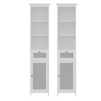 Artiss Bathroom Cabinet Storage X2 White Rattan 161cm
