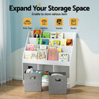 Keezi Kids Bookshelf 4 Tiers Magazine Rack Toy Box Organiser Storage Display Shelf