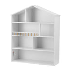 Keezi 4 Tiers Kids Bookshelf Wooden Bookcase Display Storage Organiser Cabinet White