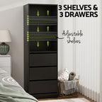 Artiss 3 Chest of Drawers Tallboy Cabinet Black