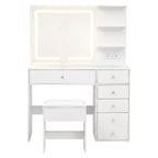 Artiss Dressing Table LED Vanity Desk Set Stool White