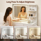 Artiss Dressing Table LED Vanity Desk Set Stool White