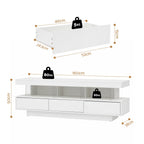 Artiss TV Unit LED 160CM Storage Drawer White
