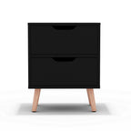Artiss Bedside Table 2 Drawers - BODEN Black