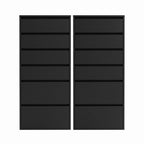 Artiss 2x Chest of 6 Drawers Dresser Tallboy Black