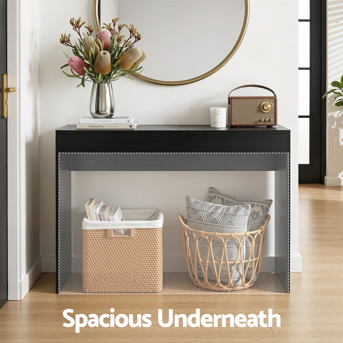 Artiss Console Table Hallway Sofa Entryway Entrance 120CM Black