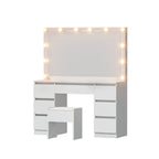 Artiss Dressing Table Vanity Desk Set Stool 12 Led Bulbs White