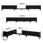 Artiss TV Cabinet Entertainment Unit Stand Extendable Black