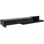 Artiss Extendable TV Unit 200CM 3 Storage Drawers Dark Walnut & Black