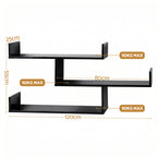 Artiss Floating Wall Shelf 3 Tier Black