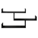 Artiss Floating Wall Shelf 3 Tier Black