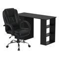 Artiss Computer Desk 120cm Executive Office Chair Set PU Leather High Back Black