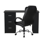 Artiss Computer Desk 120cm Executive Office Chair Set PU Leather High Back Black