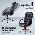 Artiss Computer Desk 120cm Executive Office Chair Set PU Leather High Back Black