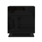 Artiss 2x Bedside Table LED 3 Drawers - MORI Black