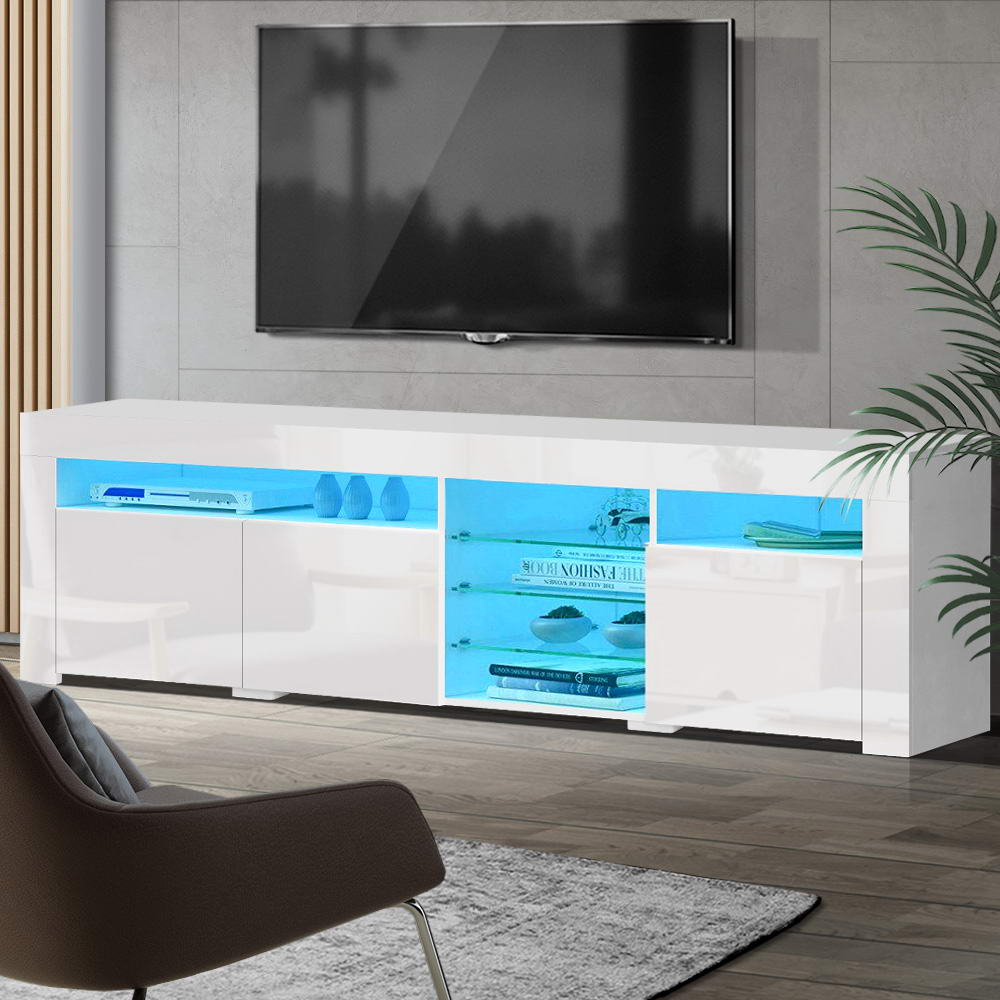 Artiss Entertainment Unit TV Cabinet LED 180cm White Bobi