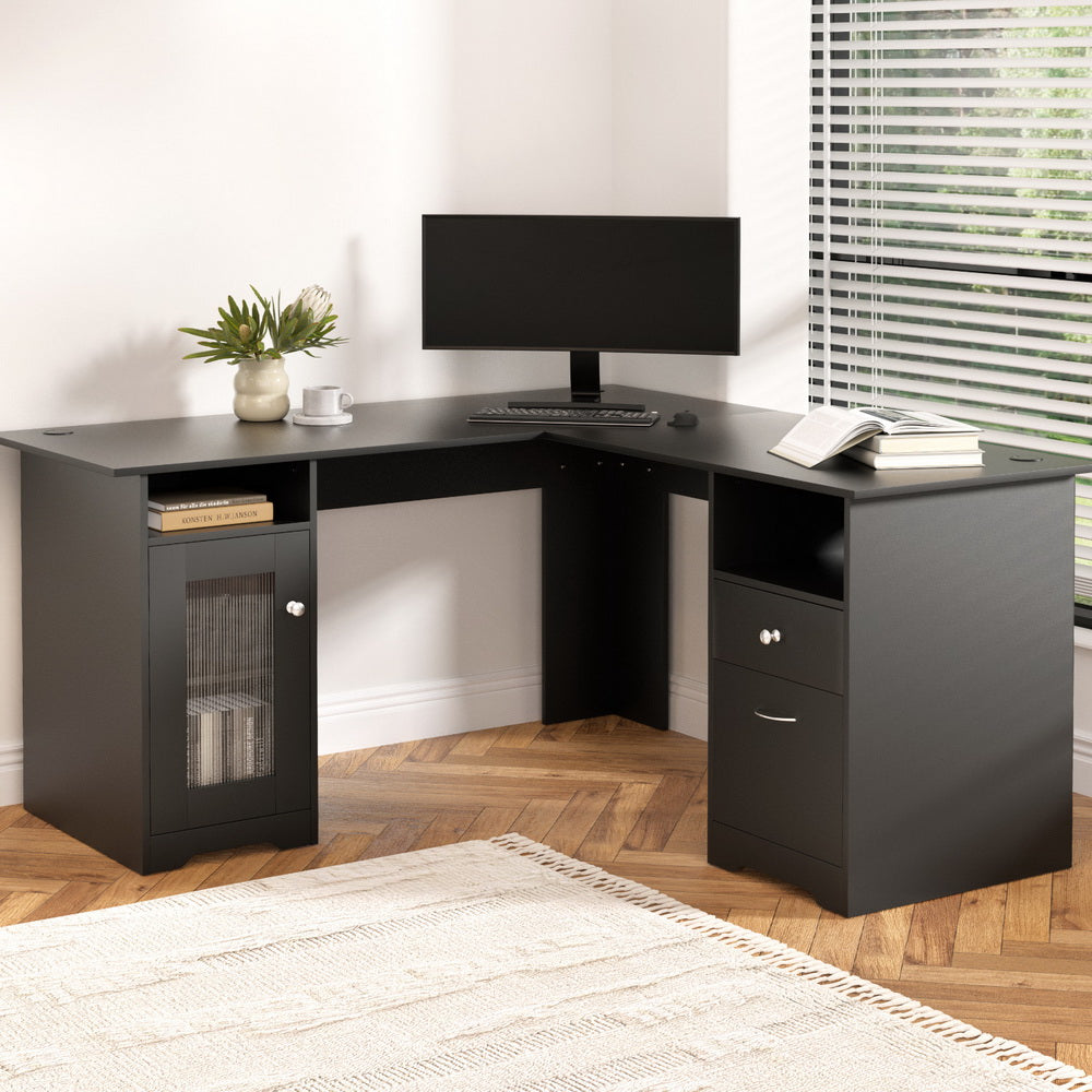 Artiss Computer Desk Home Office Study Desks L-shaped Corner Table with Storage