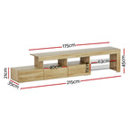 Artiss Entertainment Unit TV Cabinet LED 215cm Pine Caya
