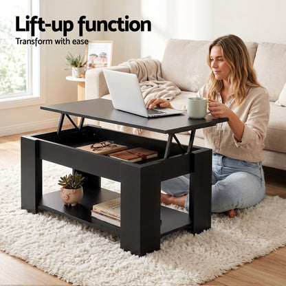 Artiss TV Unit & Coffee Table Set Storage Cabinet Black