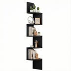 Artiss Wall Shelf Bookshelf Corner Floating 5-Tier Black