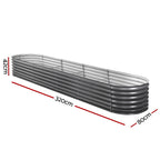 Green Fingers Garden Bed 320X80X42cm Oval Planter Box Raised Container Galvanised
