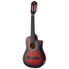 Alpha 34 Inch Classical Guitar Wooden Body Nylon String w/ Stand Beignner Red