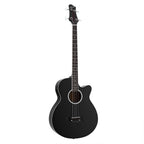 Alpha 43" Acoustic Bass Guitar Black 4-Band EQ