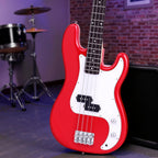 Alpha Electric Guitar Bass  47 Inch Red