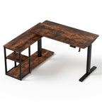 Artiss Electric Standing Desk Adjustable Motorised 120CM L Shaped Rustic Brown