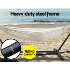 Gardeon Hammock Bed Camping Chair Outdoor Lounge Single Cotton with Stand