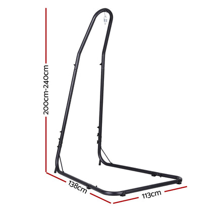 Gardeon Hammock Chair Stand Heavy Duty Steel Frame Black
