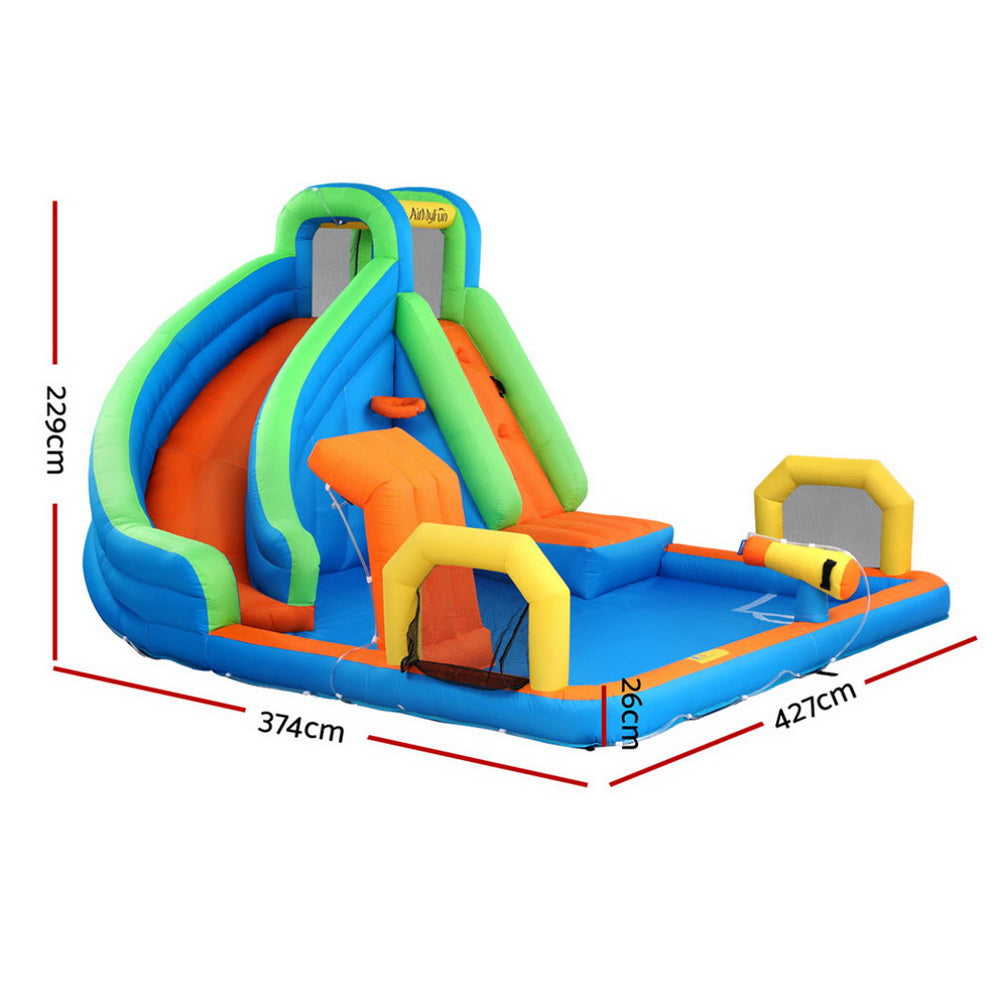 AirMyFun Kids Inflatable Pool Water Slide Cannon Splash Park Castle Outdoor Toys 427X374CM