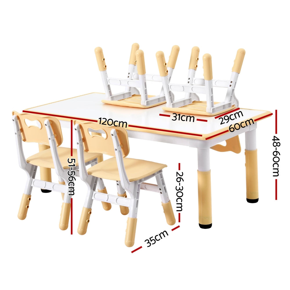 1 Keezi Kids Table and 4 Chairs Set Graffiti