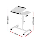 Artiss Laptop Desk Table Fan Cooling White 60CM