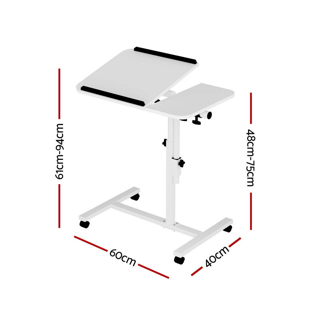 Artiss Laptop Desk Table Fan Cooling White 60CM
