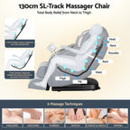 Livemor 4D Massage Chair Recliner - Full Body SL-Track Zero Gravity with AI Body Scan, Deep Tissue Electric Massager with Heat, 12 Auto Programs, LCD Touchscreen & Bluetooth, Grey