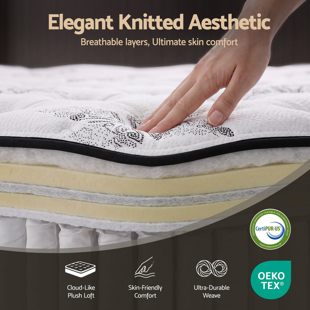 Giselle Bedding 34cm Mattress Euro Top Pocket Spring King