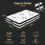 Giselle Bedding 34cm Mattress Euro Top Pocket Spring Single