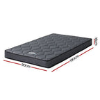 Giselle Bedding Single Mattress 16cm Bonnell Spring Medium Firm Tight Top