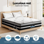 Giselle Bedding King Mattress 35cm Bed in a Box Pocket Spring Gel Memory Foam
