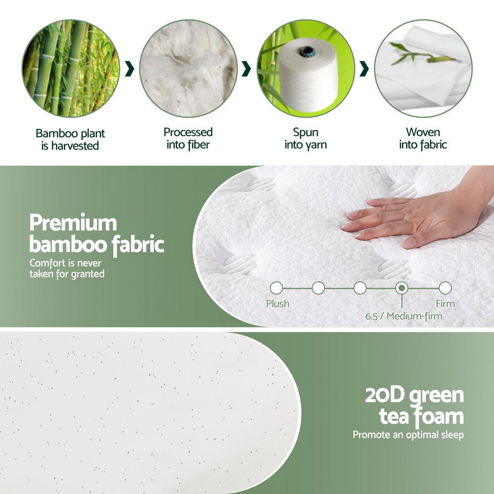 20cm Giselle Mattress Double Green Tea Mattresses