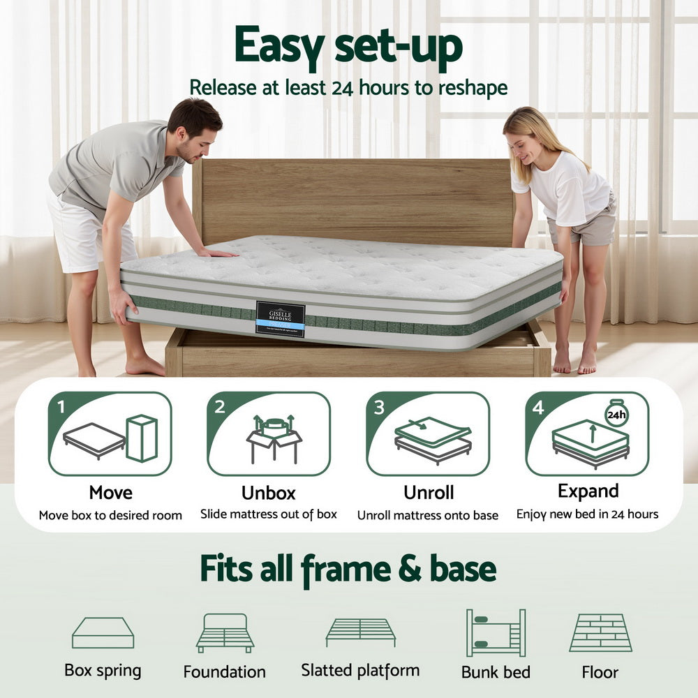 20cm Giselle Mattress King Green Tea Mattresses