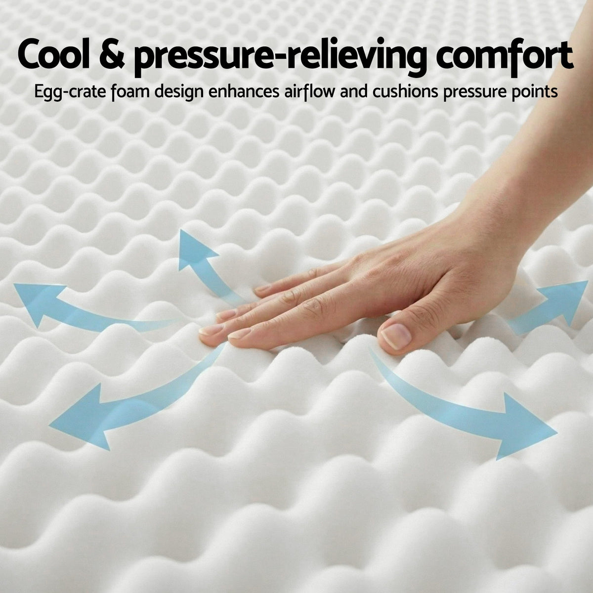 Giselle King Mattress 20cm with Reinforced Edge Support Egg-Crate Foam
